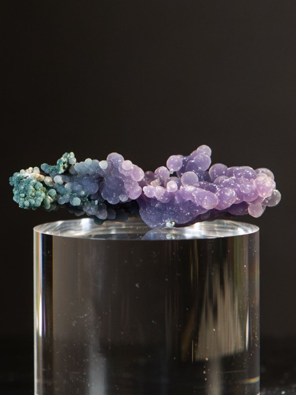 Rare Purple & Green Grape Agate Crystal Cluster Specimen 2.25"